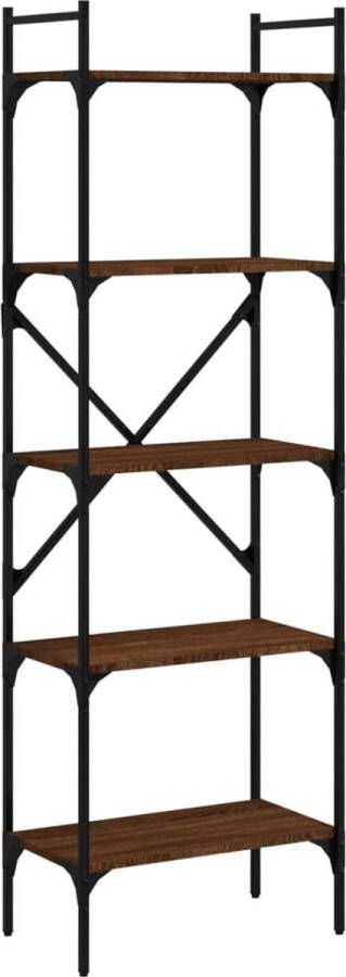 VidaXL Boekenkast 5-laags bruin eiken 56x31 5x174 cm Boekenkast Industrieel Houten Boekenkast Bruine Eiken Bibliotheek Opslagoplossing Woonaccessoires