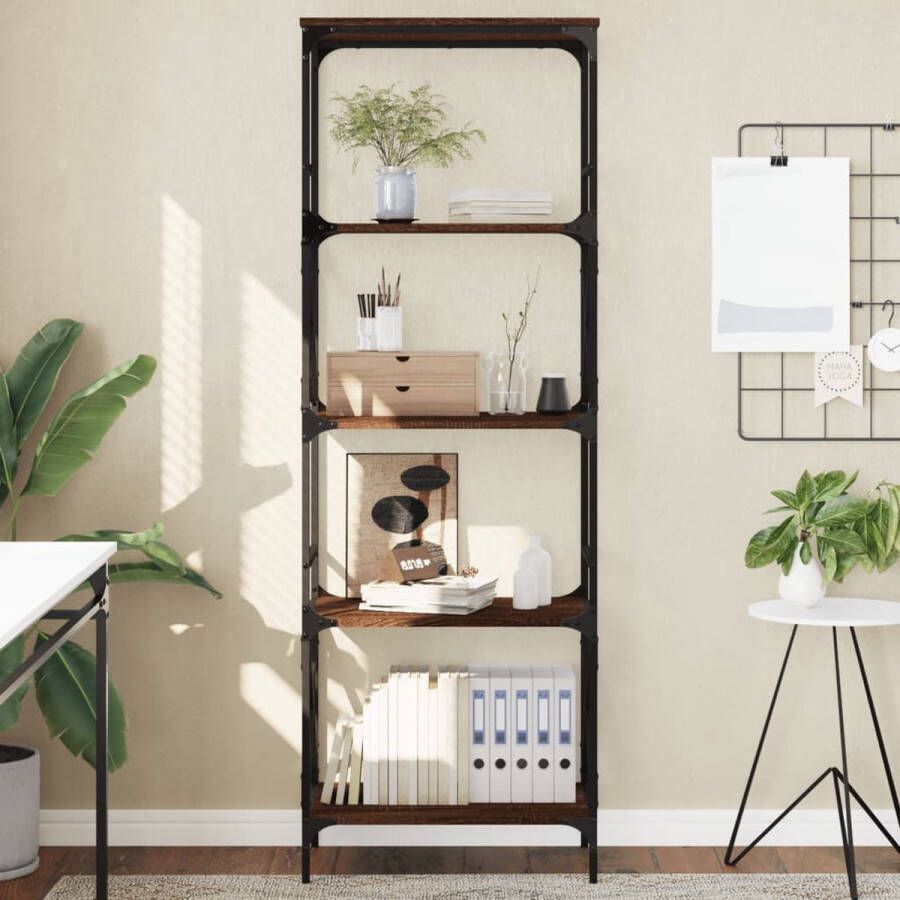 VidaXL -Boekenkast-5-laags-59x35x171-cm-bewerkt-hout-bruineikenkleurig - Foto 2