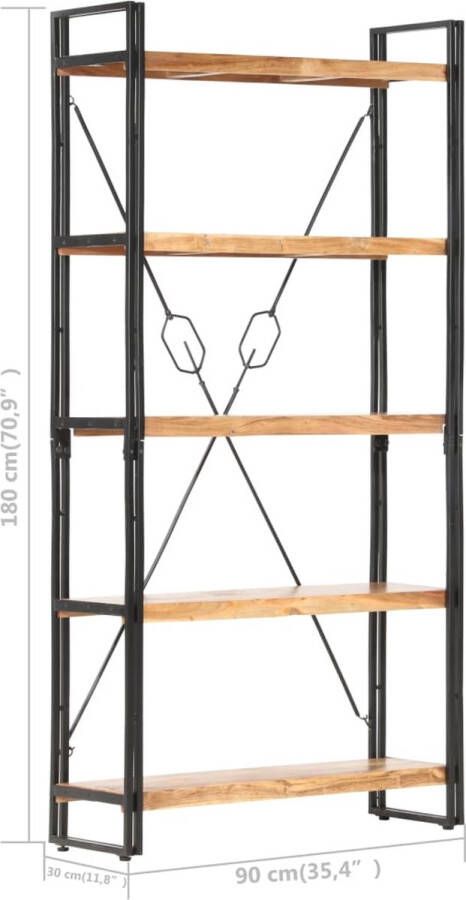VidaXL Boekenkast 5-laags 90x30x180 cm massief acaciahout