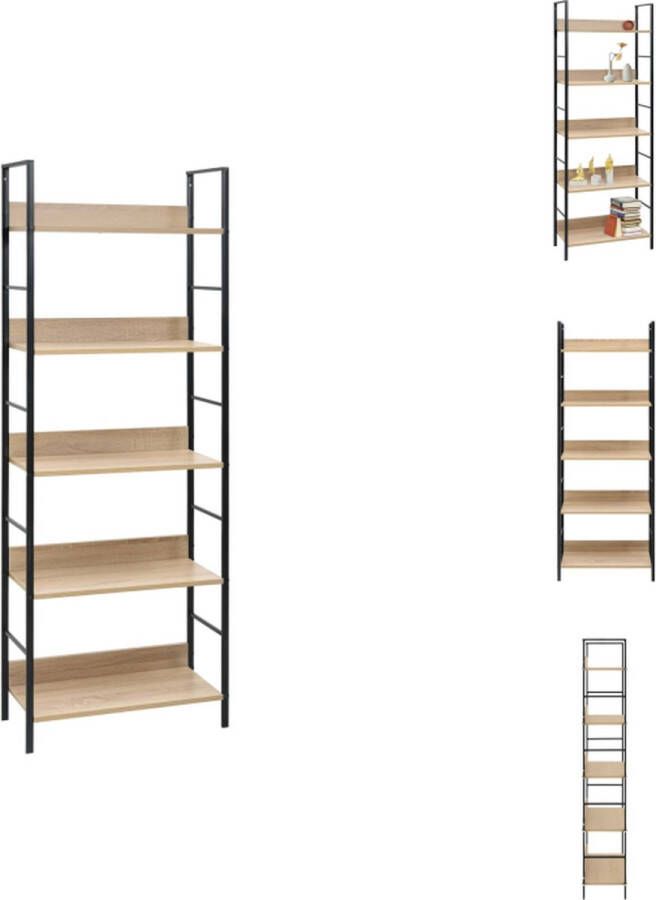 VidaXL Schappenkast Schappenkasten Opbergkast Opbergkasten Boekenkast 5 schappen 60x27-6x158-5 cm spaanplaat eikenkleurig