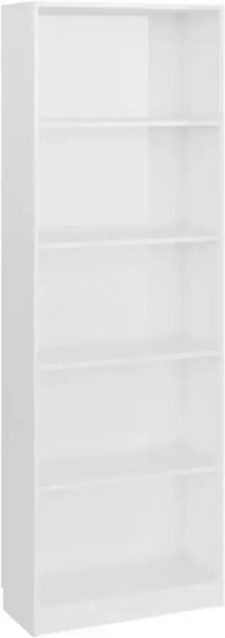 VidaXL -Boekenkast-5-schappen-60x24x175-cm-bewerkt-hout-hoogglans-wit - Foto 2