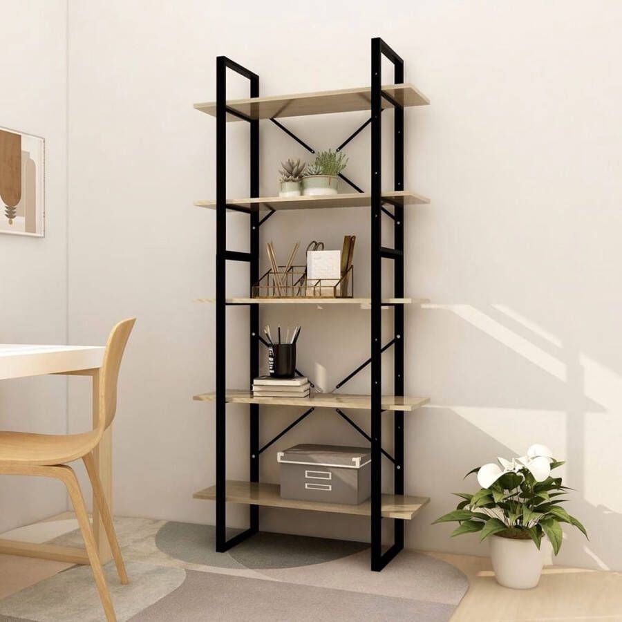 VidaXL Boekenkast met 5 schappen 80x30x175 cm spaanplaat sonoma eiken - Foto 2