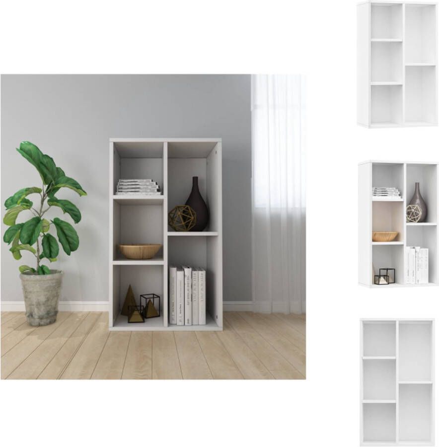 vidaXL Boekenkast 50 x 25 x 80 cm Wit Spaanplaat Kast