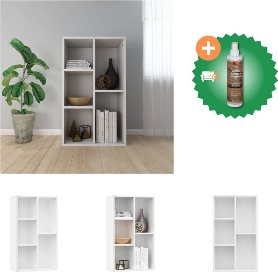 VidaXL Boekenkast dressoir 50x25x80 cm spaanplaat wit Kast Inclusief Houtreiniger en verfrisser