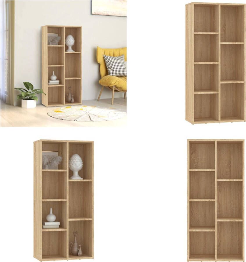 vidaXL Boekenkast 50x25x106 cm bewerkt hout sonoma eikenkleurig Boekenkast Boekenkasten Boekenschap Boekenschappen