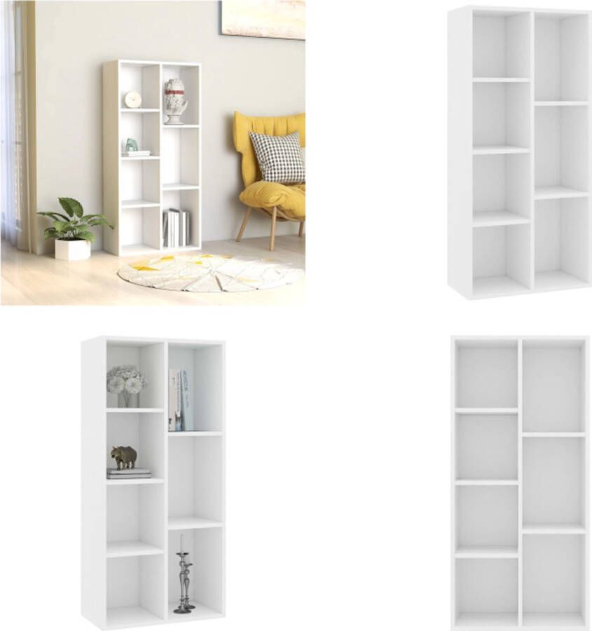 VidaXL Boekenkast 50x25x106 cm bewerkt hout wit Boekenkast Boekenkasten Boekenschap Boekenschappen
