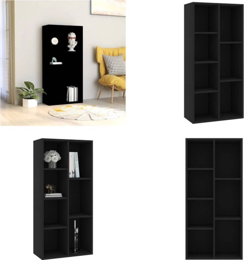 VidaXL Boekenkast 50x25x106 cm bewerkt hout zwart Boekenkast Boekenkasten Boekenschap Boekenschappen