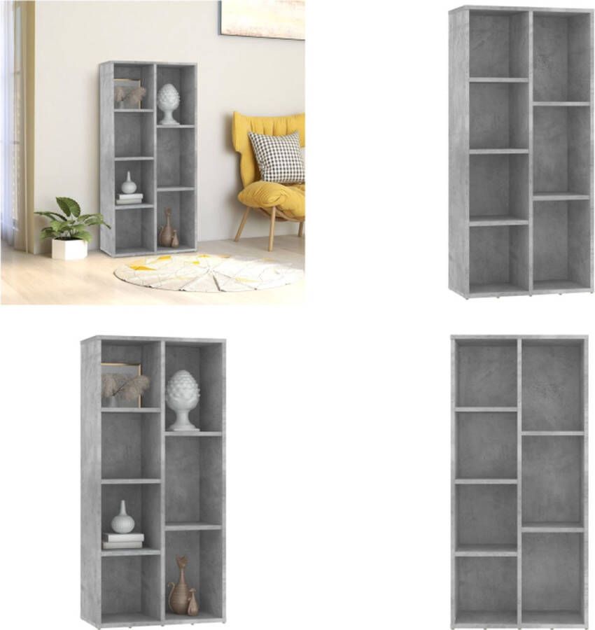 VidaXL Boekenkast 50x25x106 cm bewerkt hout betongrijs Boekenkast Boekenkasten Boekenschap Boekenschappen