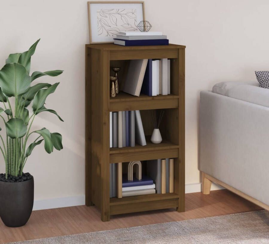 VidaXL -Boekenkast-50x35x97-cm-massief-grenenhout-honingbruin - Foto 3
