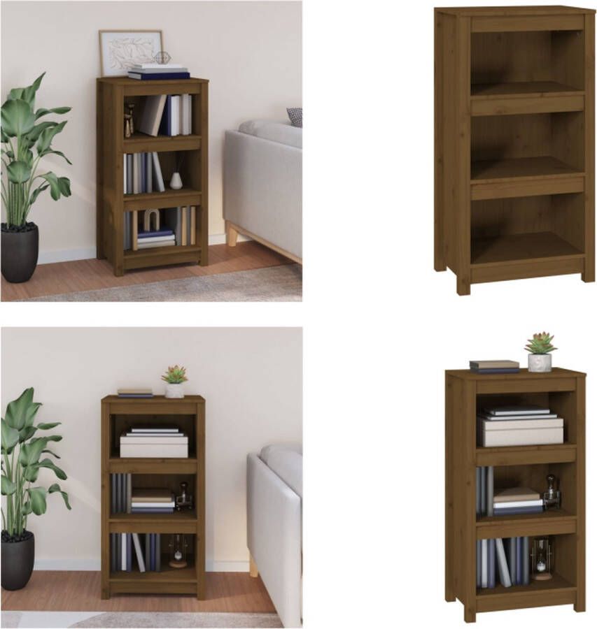 VidaXL Boekenkast 50x35x97 cm massief grenenhout honingbruin Boekenkast Kast Boekenplank Opbergruimte