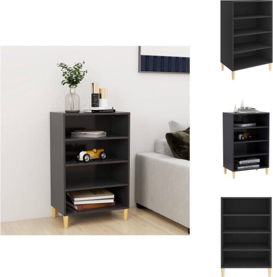 VidaXL Dressoir Dressoirs Zijkast Dressoir 57x35x90 cm bewerkt hout grijs - Foto 2