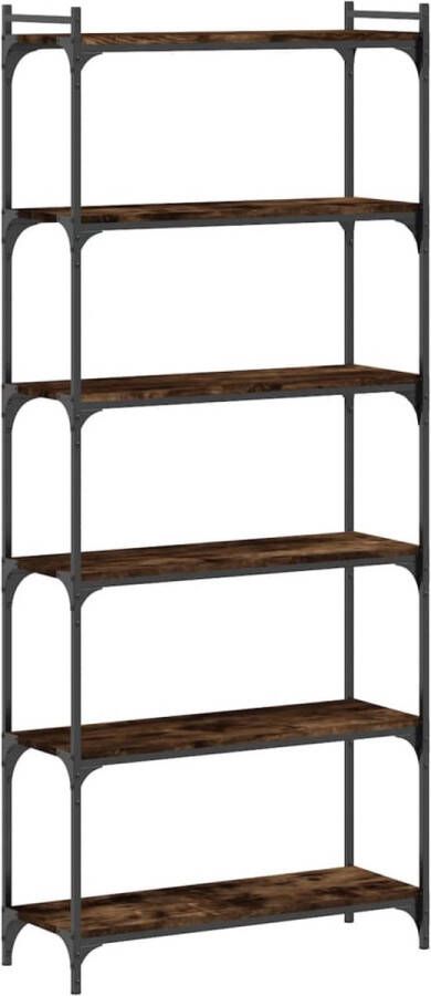 VidaXL -Boekenkast-6-laags-80x30x188-cm-bewerkt-hout-gerookt-eikenkleur - Foto 3