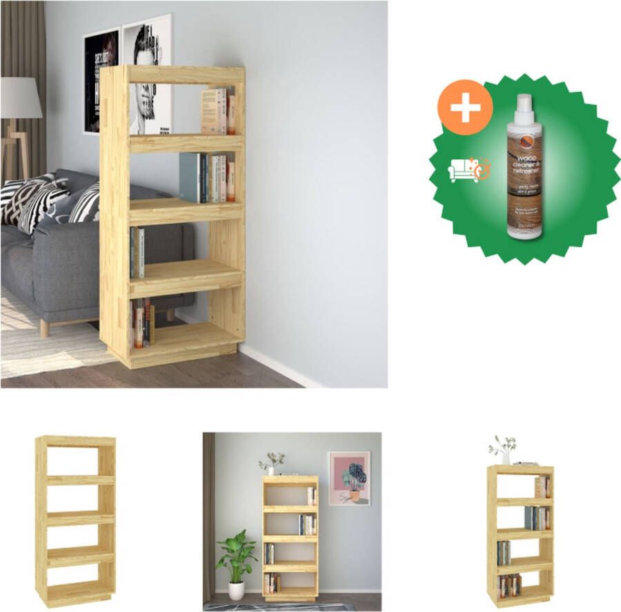 VidaXL Boekenkast kamerscherm 60x35x135 cm massief grenenhout Kast Inclusief Houtreiniger en verfrisser