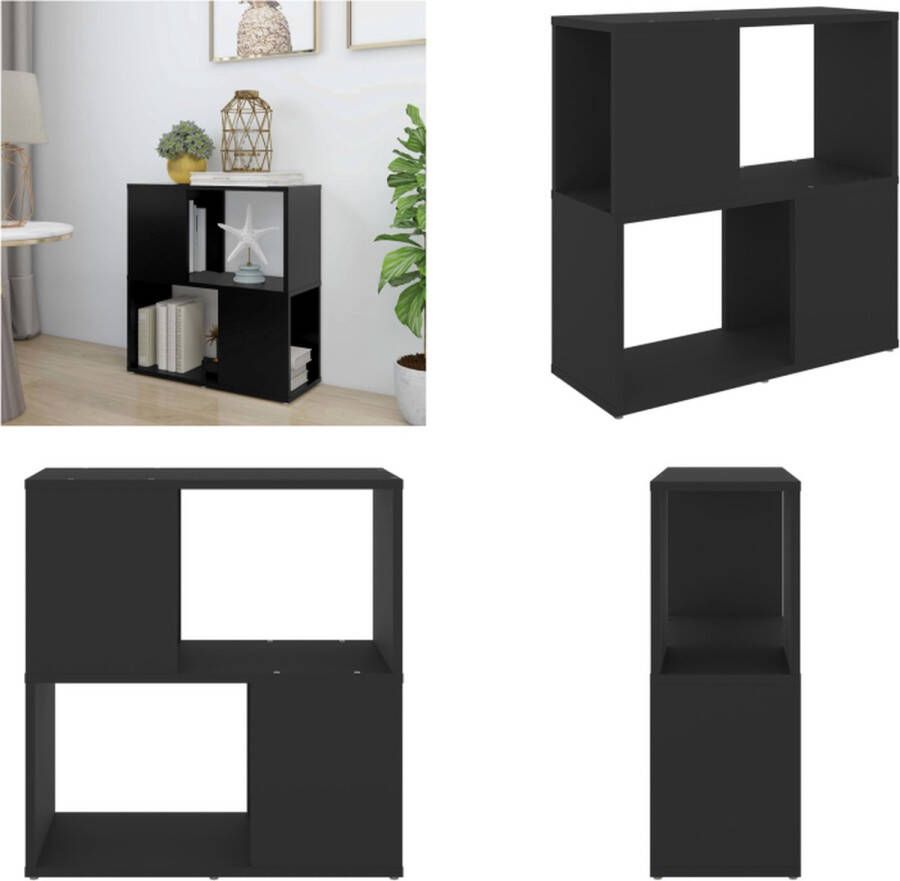 VidaXL Boekenkast 60x24x63 cm bewerkt hout zwart Boekenkast Boekenkasten Boekenschap Boekenschappen