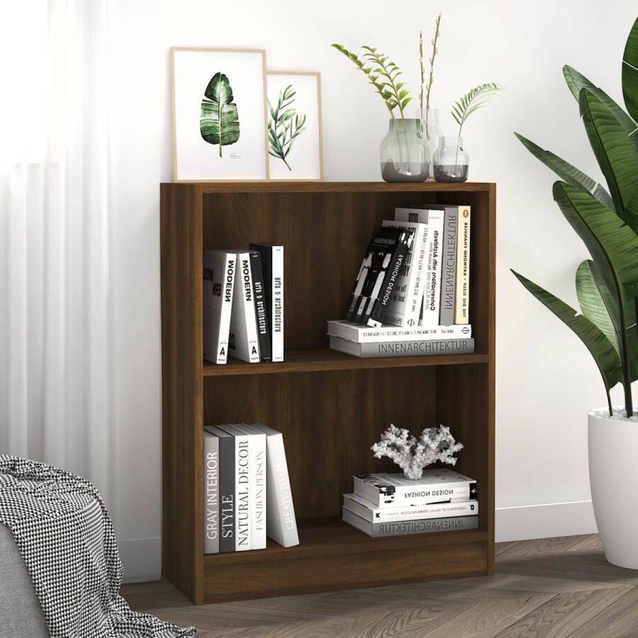 VidaXL -Boekenkast-60x24x74 5-cm-bewerkt-hout-bruineikenkleurig - Foto 2