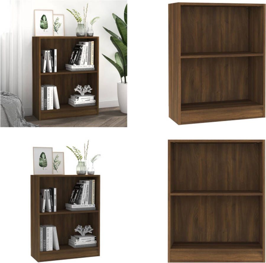 VidaXL Boekenkast 60x24x74-5 cm bewerkt hout bruineikenkleurig Boekenplank Boekenplanken Staande Boekenkast