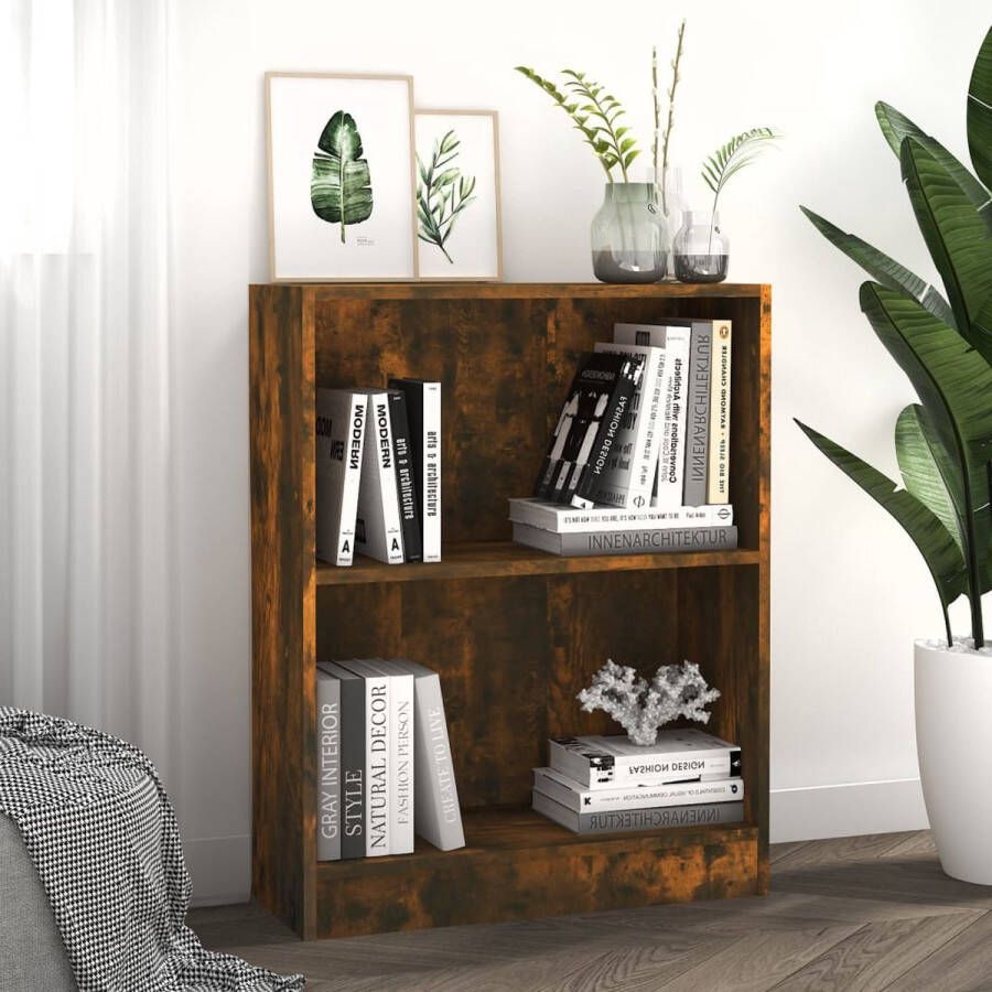 VidaXL -Boekenkast-60x24x74 5-cm-bewerkt-hout-gerookt-eikenkleurig - Foto 2