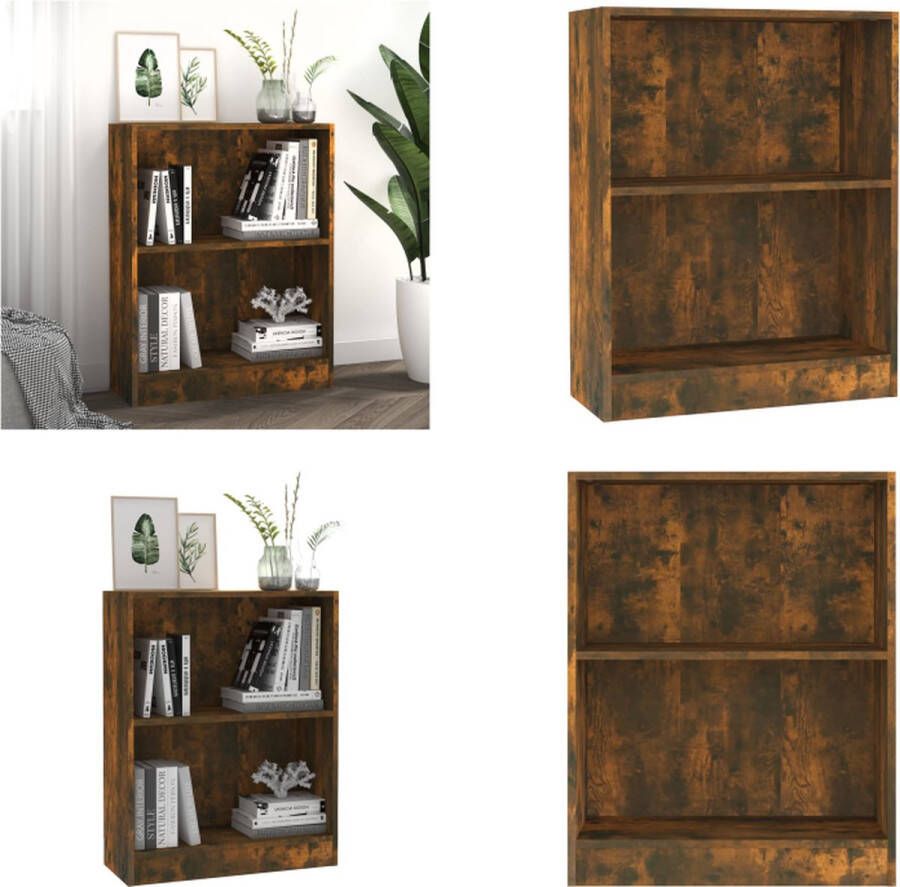 VidaXL Boekenkast 60x24x74-5 cm bewerkt hout gerookt eikenkleurig Boekenplank Boekenplanken Staande Boekenkast