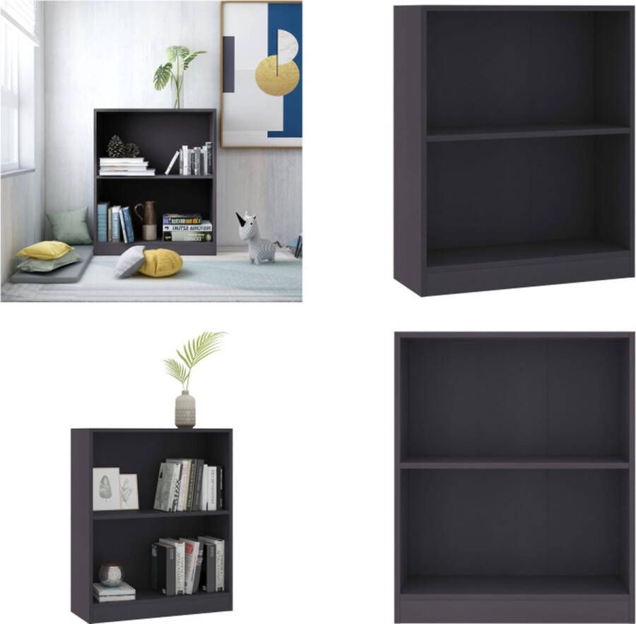 VidaXL Boekenkast 60x24x74-5 cm bewerkt hout grijs Boekenkast Boekenkasten Boekenschap Boekenschappen