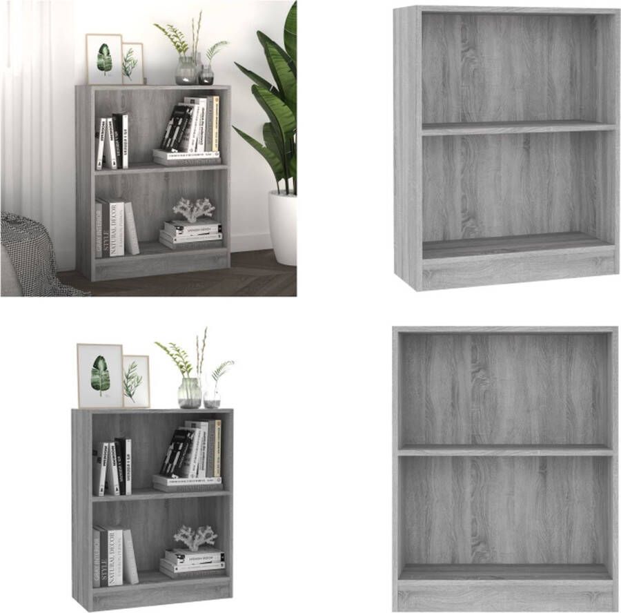 VidaXL Boekenkast 60x24x74-5 cm bewerkt hout grijs sonoma eikenkleurig Boekenplank Boekenplanken Staande Boekenkast