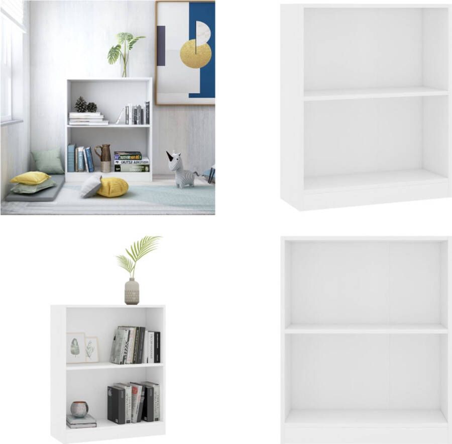 VidaXL Boekenkast 60x24x74-5 cm bewerkt hout wit Boekenkast Boekenkasten Boekenschap Boekenschappen