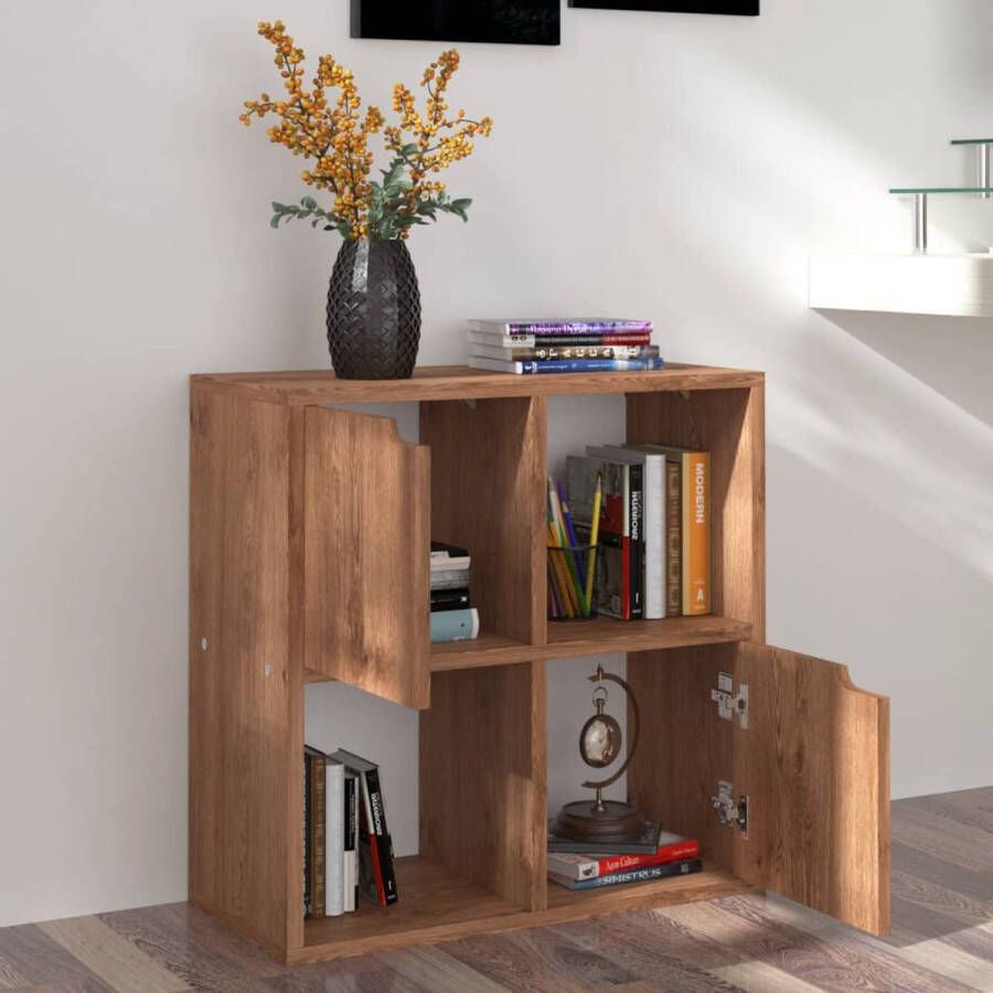 VidaXL -Boekenkast-60x27 5x59 5-cm-bewerkt-hout-bruin-eikenkleurig