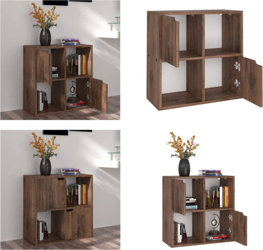 vidaXL Boekenkast 60x27-5x59-5 cm spaanplaat gerookt eiken Boekenkast Boekenkasten Boekenschap Boekenschappen