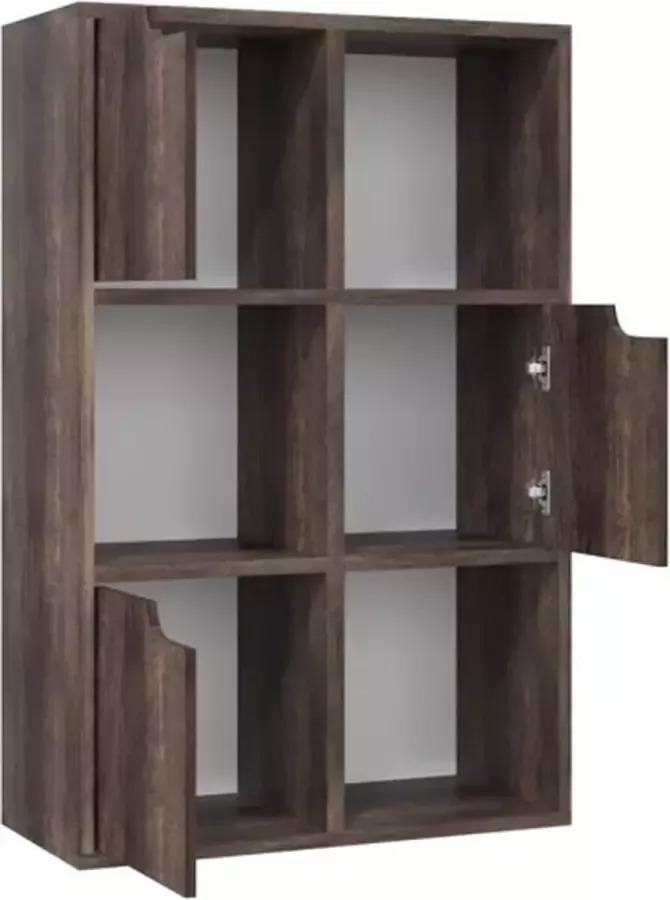 VidaXL -Boekenkast-60x27 5x88-cm-bewerkt-hout-gerookt-eikenkleur - Foto 3