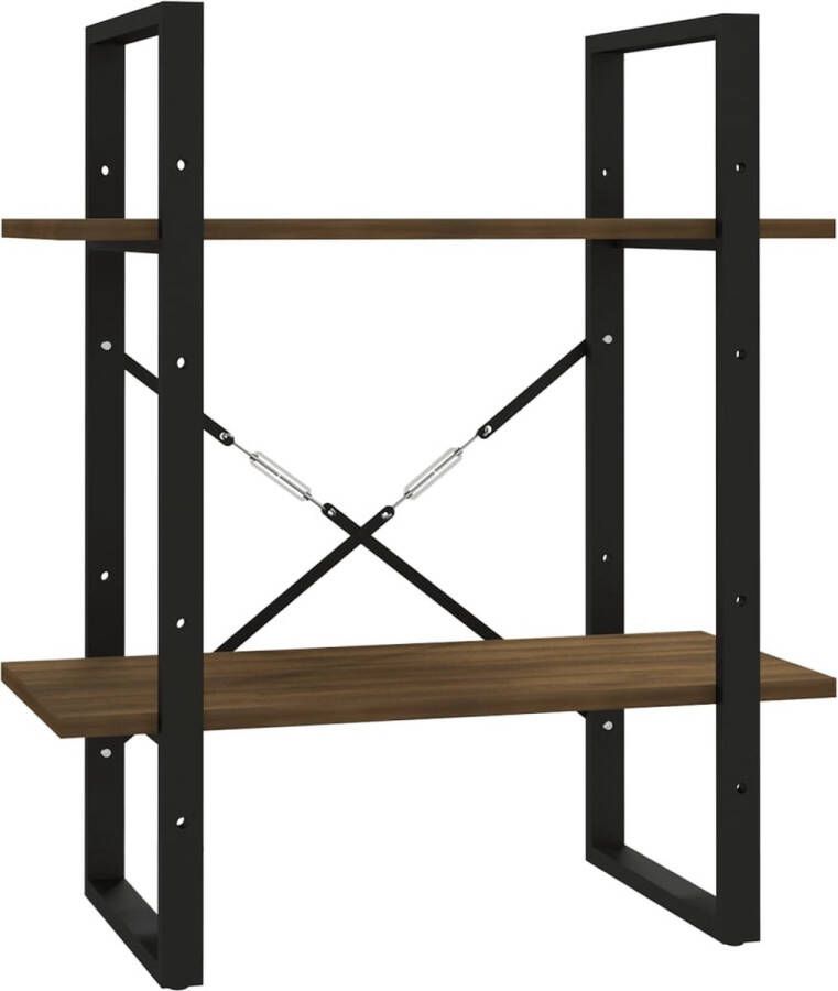 VidaXL Boekenkast 60x30x70 cm Bruin Eikenhout Boekenkast Vitrineskast Houten Kast Bruine Kast Bergruimte