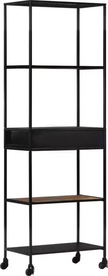 VidaXL Boekenkast 60x35x180 cm ruw mangohout en ijzer