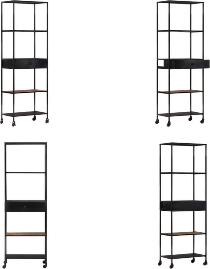 VidaXL Boekenkast 60x35x180 cm ruw mangohout en ijzer Boekenkast Boekenkasten Boekenschap Boekenschappen