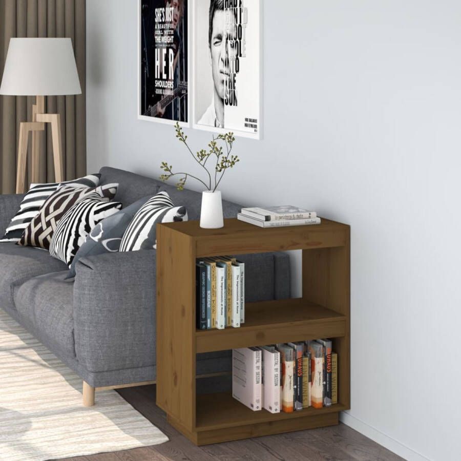 VidaXL -Boekenkast-60x35x71-cm-massief-grenenhout-honingbruin