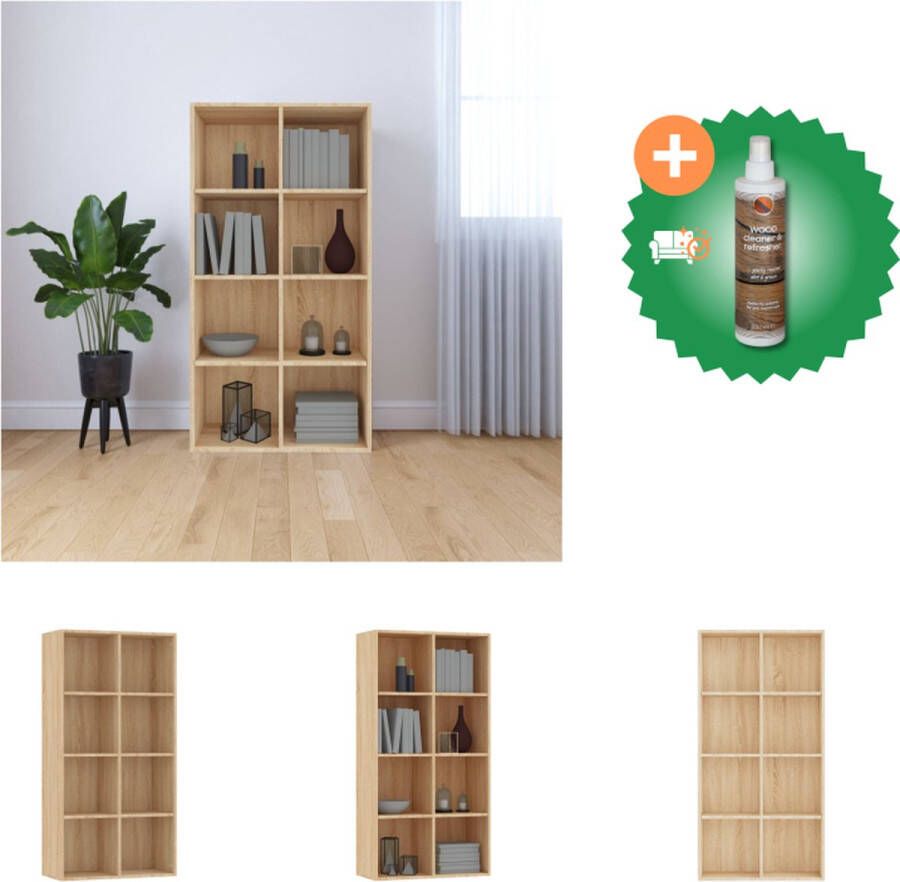VidaXL Boekenkast dressoir 66x30x130 cm spaanplaat sonoma eikenkleurig Kast Inclusief Houtreiniger en verfrisser