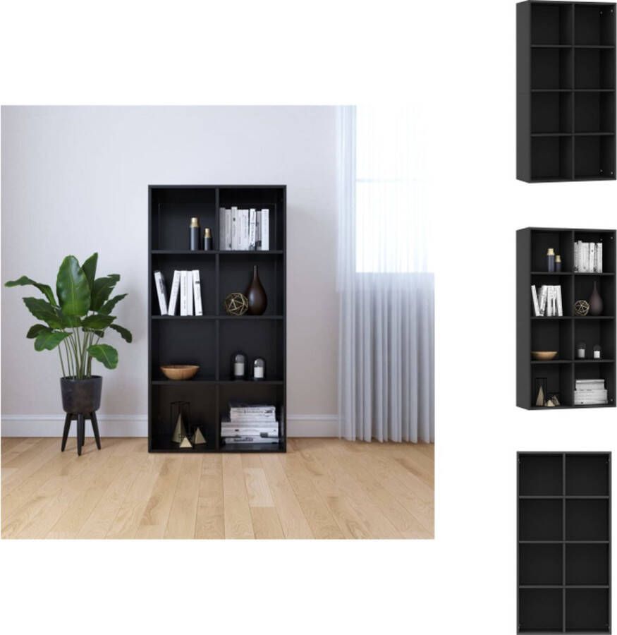 VidaXL Boekenkast Boekenkasten Boekenschap Boekenschappen Boekenkast dressoir 66x30x130 cm bewerkt hout zwart