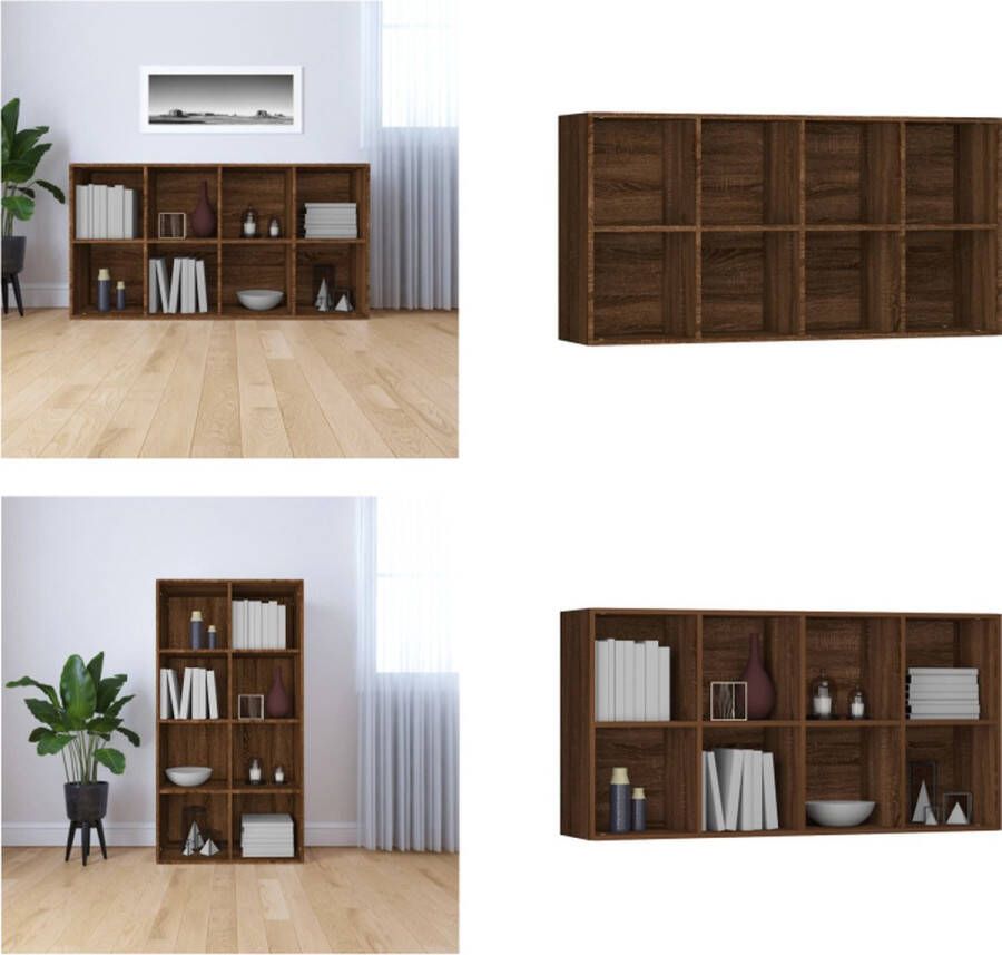 VidaXL Boekenkast 66x30x130 cm bewerkt hout bruineikenkleurig Boekenkast Boekenkasten Boekenschap Boekenstandaard