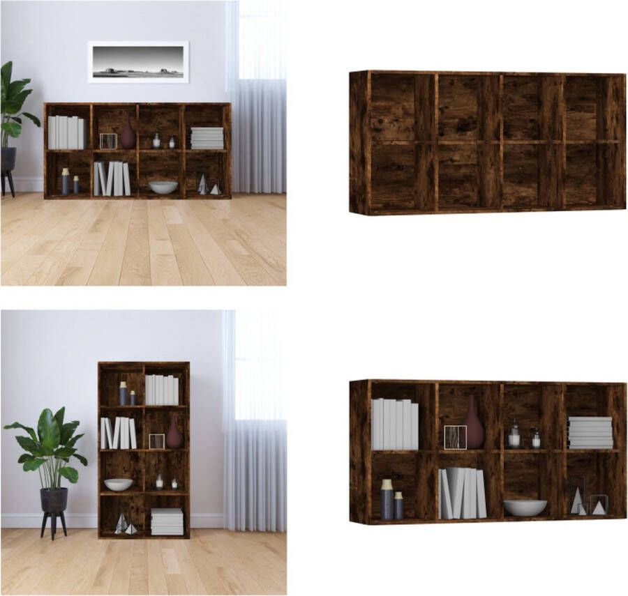 VidaXL -Boekenkast-66x30x130-cm-bewerkt-hout-gerookt-eikenkleurig - Foto 3