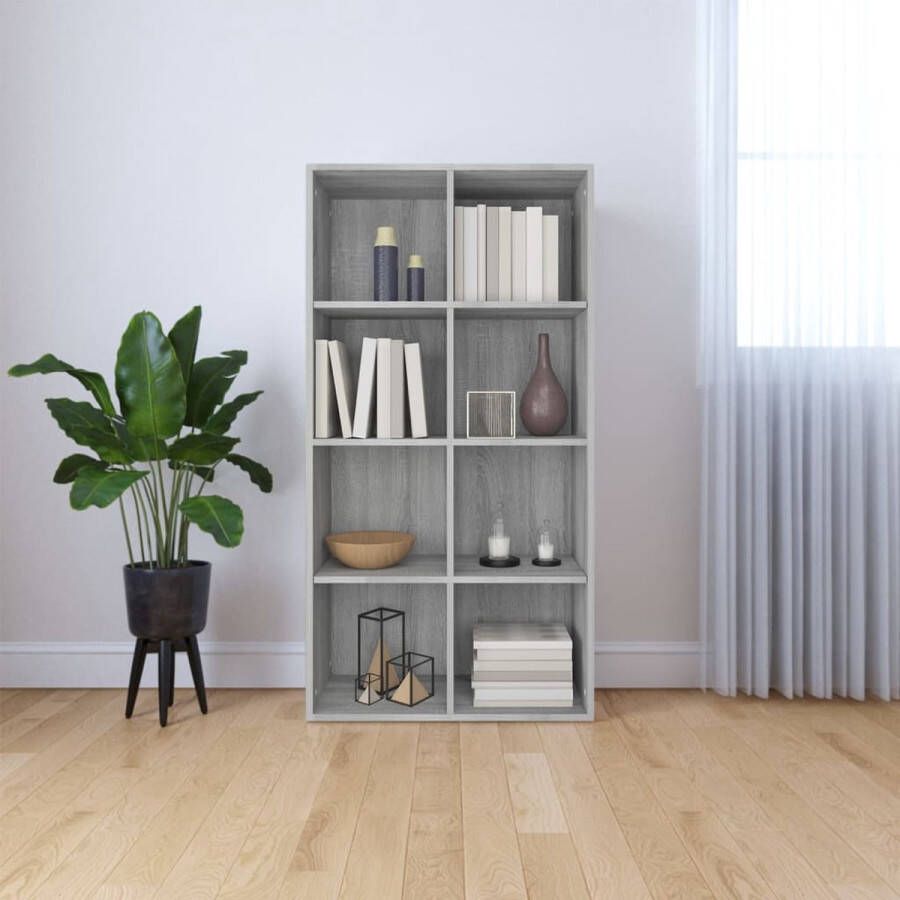 VidaXL -Boekenkast-66x30x130-cm-bewerkt-hout-sonoma-grijs