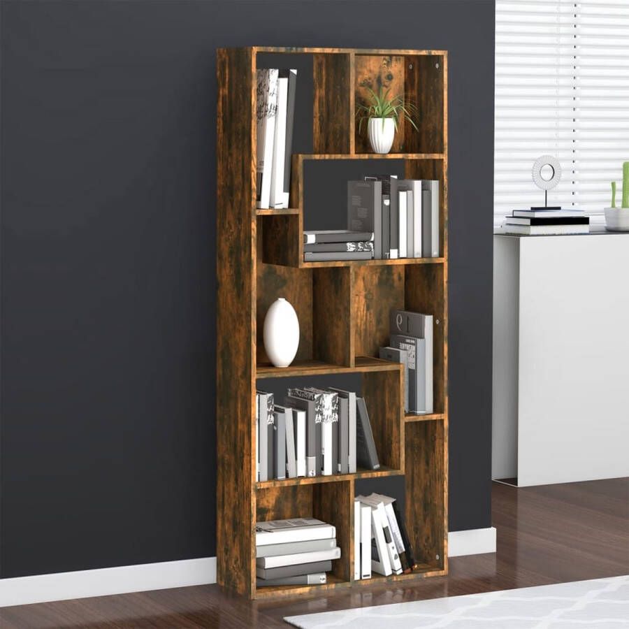 VidaXL -Boekenkast-67x24x161-cm-bewerkt-hout-gerookt-eikenkleurig