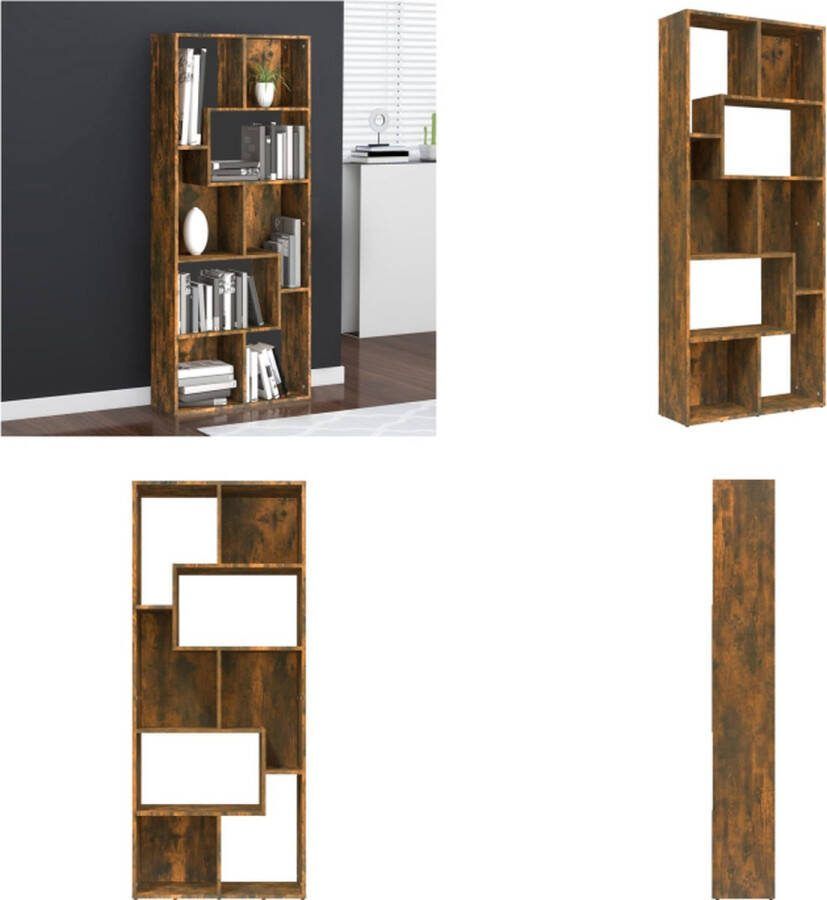 VidaXL -Boekenkast-67x24x161-cm-bewerkt-hout-gerookt-eikenkleurig - Foto 3