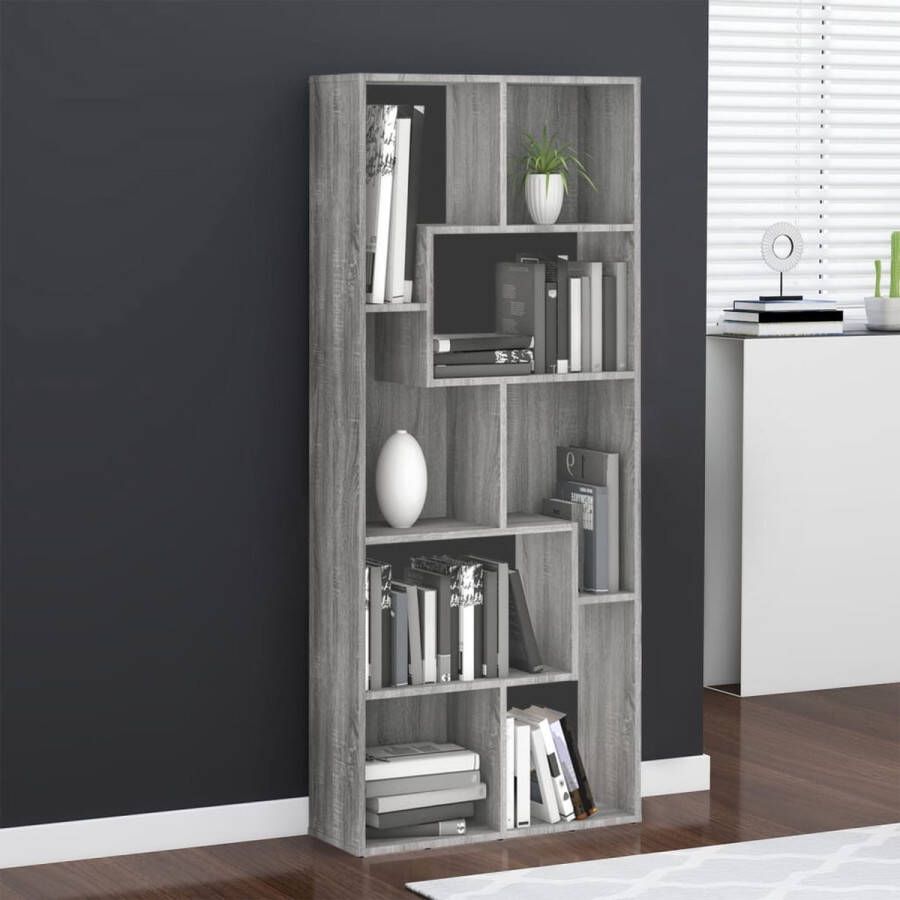 VidaXL -Boekenkast-67x24x161-cm-bewerkt-hout-grijs-sonoma-eikenkleurig