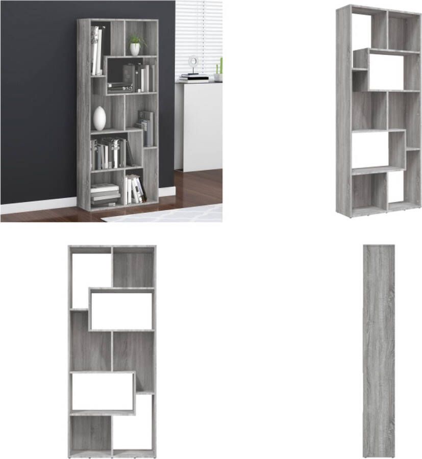 VidaXL -Boekenkast-67x24x161-cm-bewerkt-hout-grijs-sonoma-eikenkleurig - Foto 2
