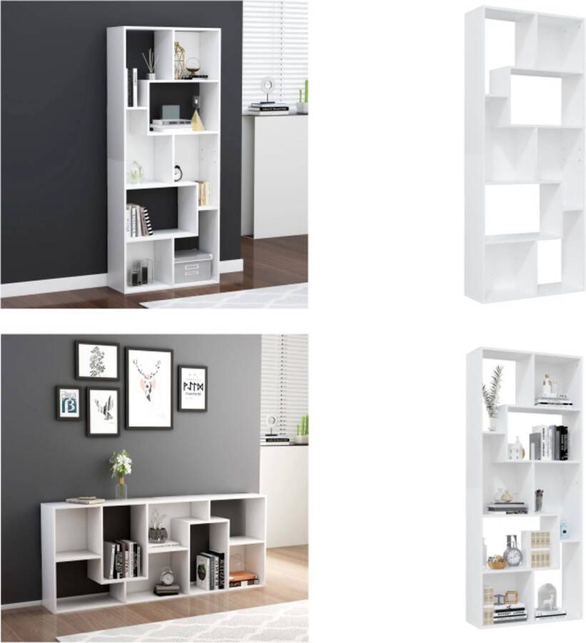 VidaXL Boekenkast 67x24x161 cm bewerkt hout wit Boekenkast Boekenkasten Kast Kasten