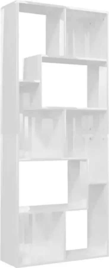 VidaXL -Boekenkast-67x24x161-cm-bewerkt-hout-hoogglans-wit - Foto 4