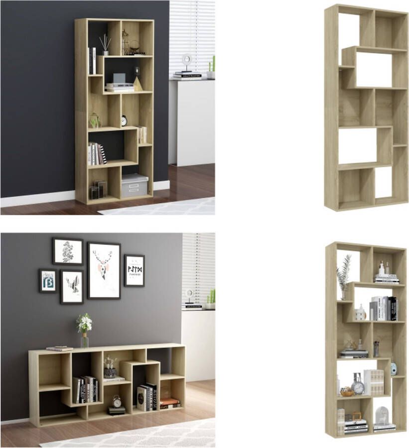 VidaXL Boekenkast 67x24x161 cm spaanplaat sonoma eikenkleurig Boekenkast Boekenkasten Kast Kasten