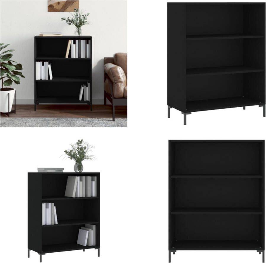 VidaXL Boekenkast 69 5x32 5x90 cm bewerkt hout zwart Boekenkast Boekenkasten Boeken Plank Schappenkast