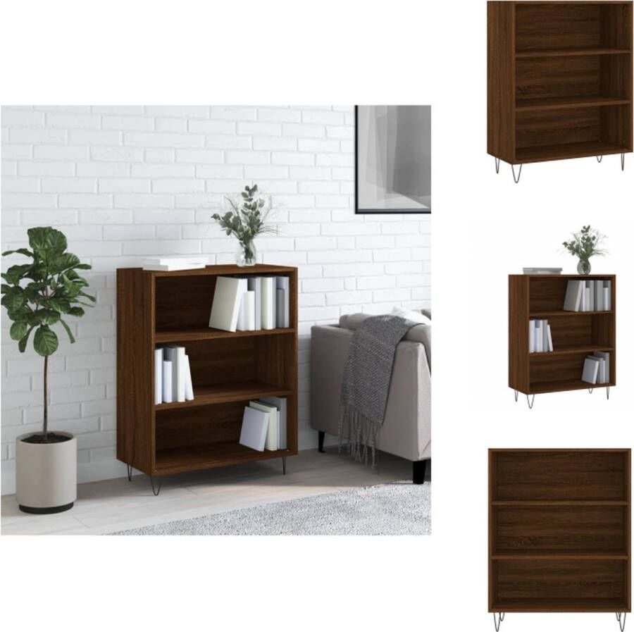 VidaXL Boekenkast 69.5 x 32.5 x 90 cm Bruineiken Kast