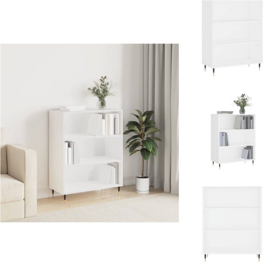 VidaXL Boekenkast 69.5 x 32.5 x 90 cm Wit Materiaal Kast