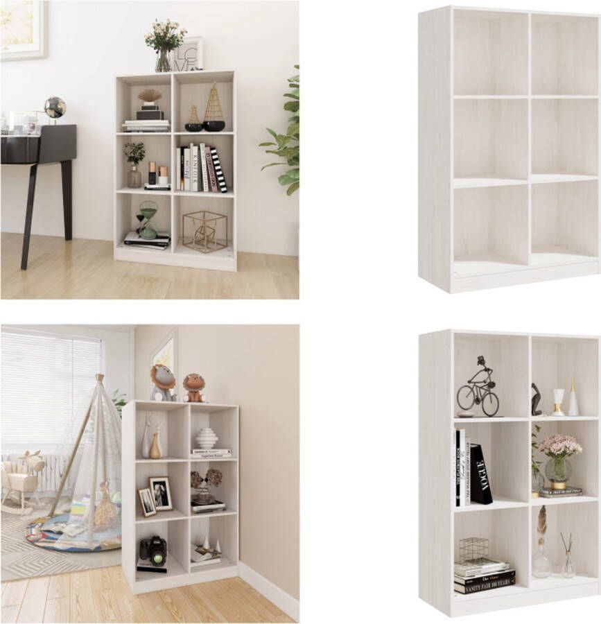 VidaXL Boekenkast 70x33x110 cm massief grenenhout wit Boekenkast Boekenkasten Houten Boekenkast Houten Boekenkasten