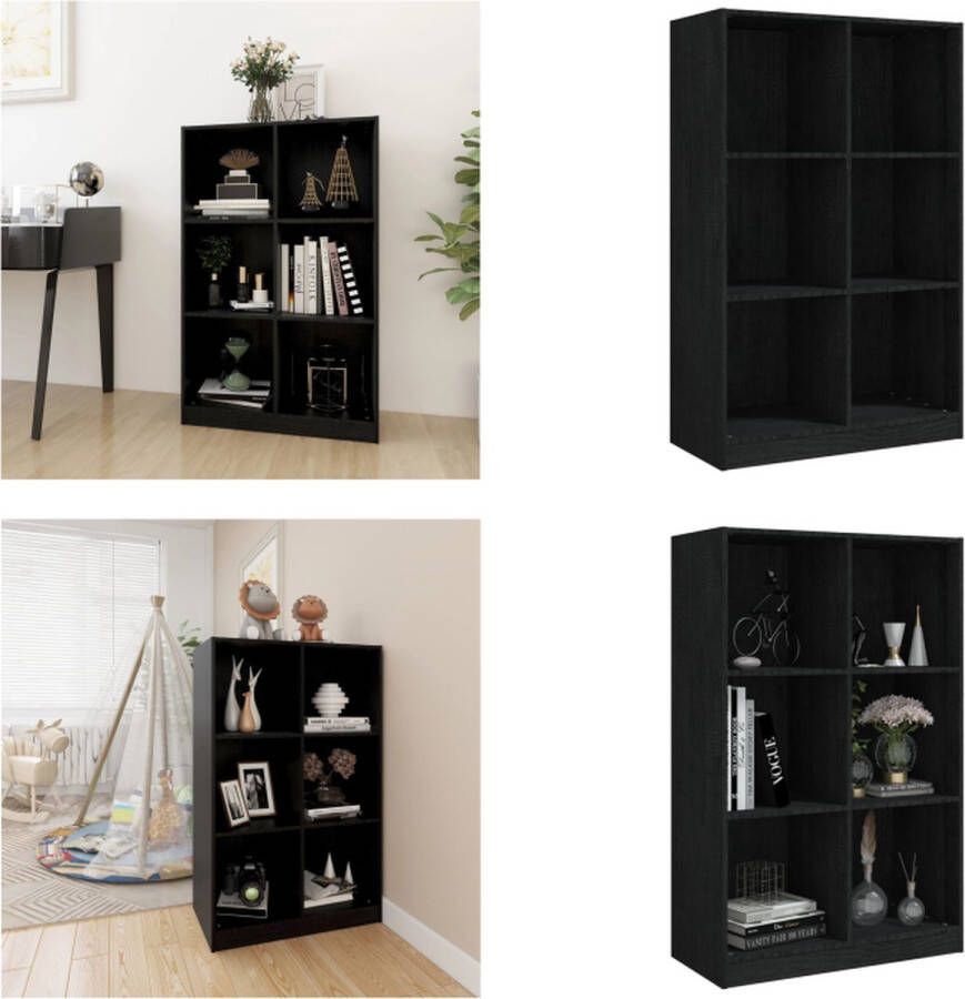 VidaXL Boekenkast 70x33x110 cm massief grenenhout zwart Boekenkast Boekenkasten Houten Boekenkast Houten Boekenkasten