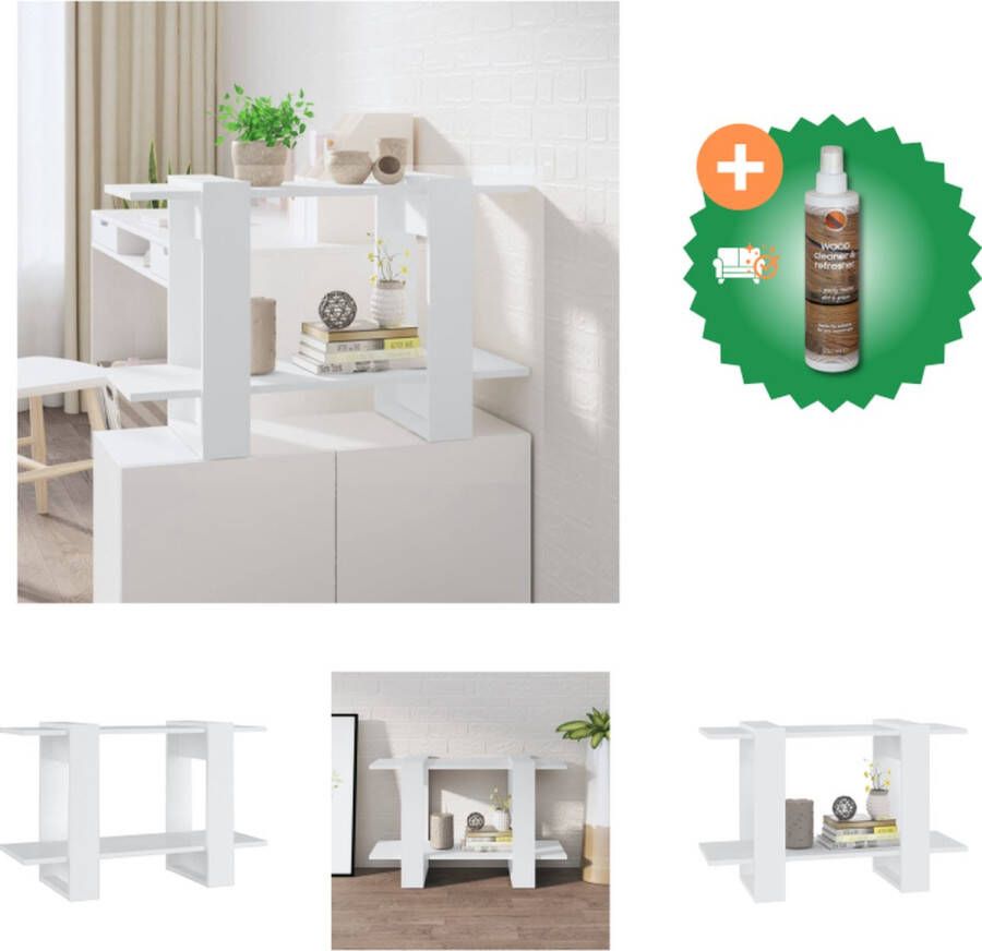 VidaXL Boekenkast 80 x 30 x 51 cm Wit bewerkt hout Kast Inclusief Houtreiniger en verfrisser